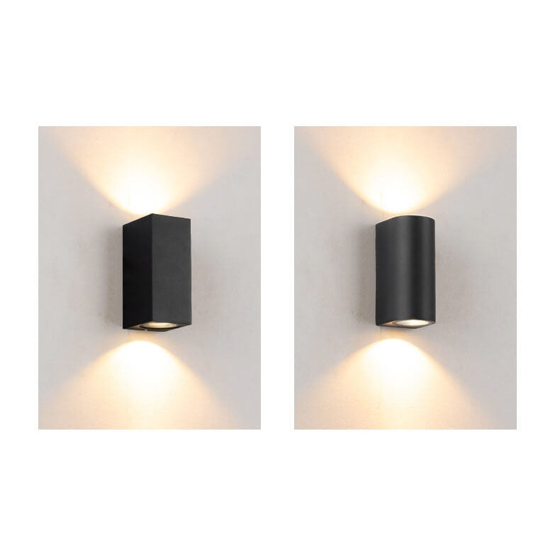 Modern Simple Outdoor Waterproof Aluminum Glass Cylinder 2-Light Wall Sconce Lamp Cuvalon