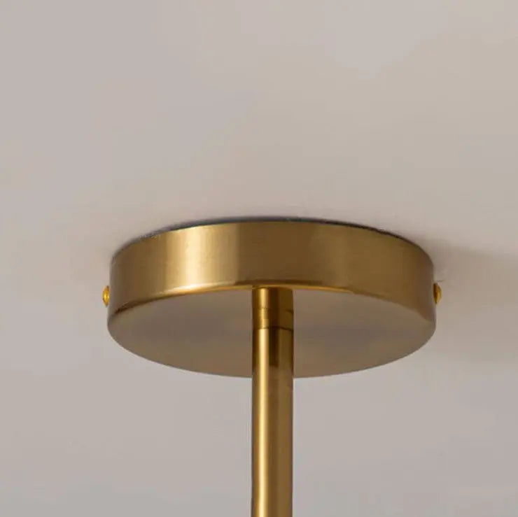 Modern Retro Round Solid Color Glass Electroplated Copper  1-Light Pendant Light Flush Mount Light Cuvalon