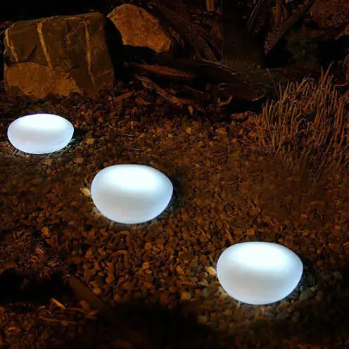 Solar Pebble ABS Sandblasted Glass LED Outdoor Landscape Light Cuvalon