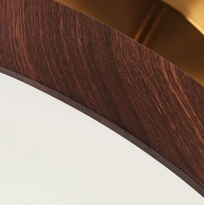 Japanese Wabi-sabi Minimalist Wood Grain Round LED Semi-Flush Mount Light Cuvalon