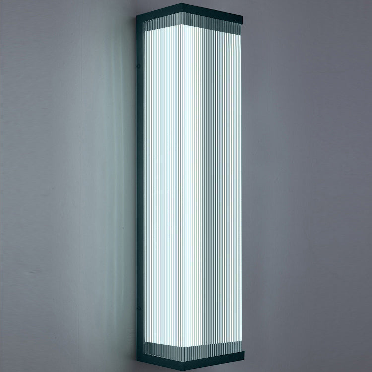 Modern Minimalist Waterproof Rectangular Stainless Steel Acrylic LED Outdoor Wall Sconce Lamp For Outdoor Patio Cuvalon