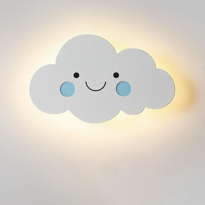 Nordic Creative Clouds Iron Emoji LED Kids Wall Sconce Lamp Cuvalon