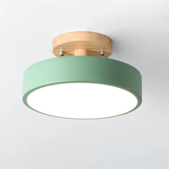 Nordic Log Round LED Semi-Flush Mount Ceiling Light Cuvalon