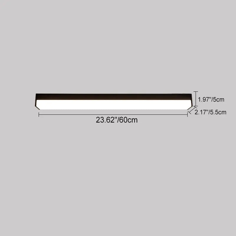 Modern Minimalist Long Rectangle Aluminum PC LED Flush Mount Ceiling Light For Outdoor Patio Cuvalon