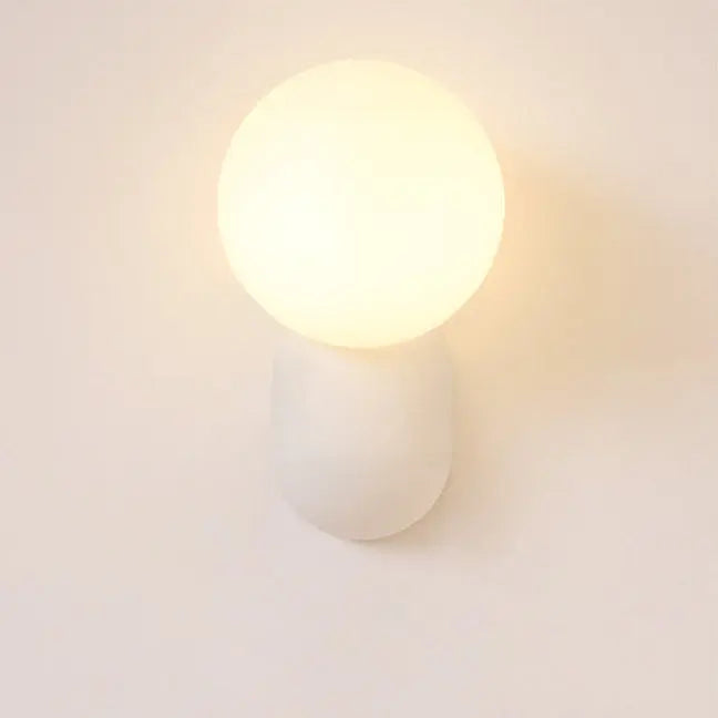 Macaron Cream Style Resin Glass Ball 1-Light Wall Sconce Lamp Cuvalon