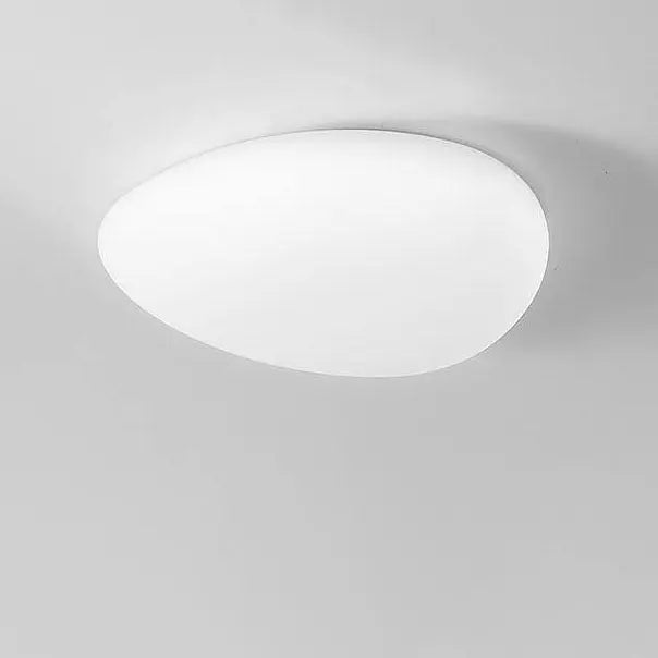 Nordic Minimalist Cobblestone PE Lampshade LED Flush Mount Ceiling Light Cuvalon