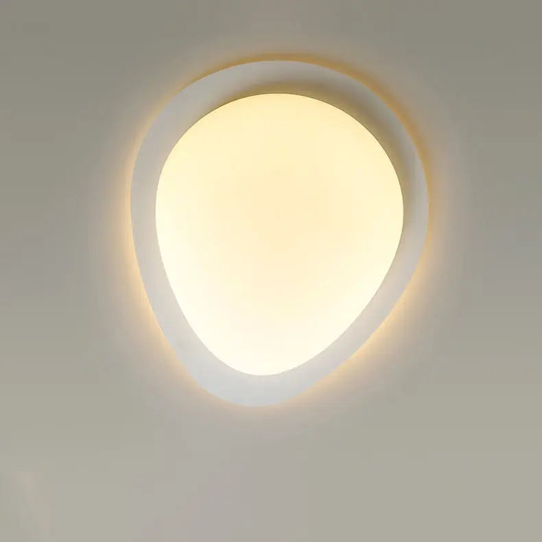 Contemporary Scandinavian Pebble Shape Iron Acrylic LED Flush Mount Ceiling Light For Bedroom Cuvalon