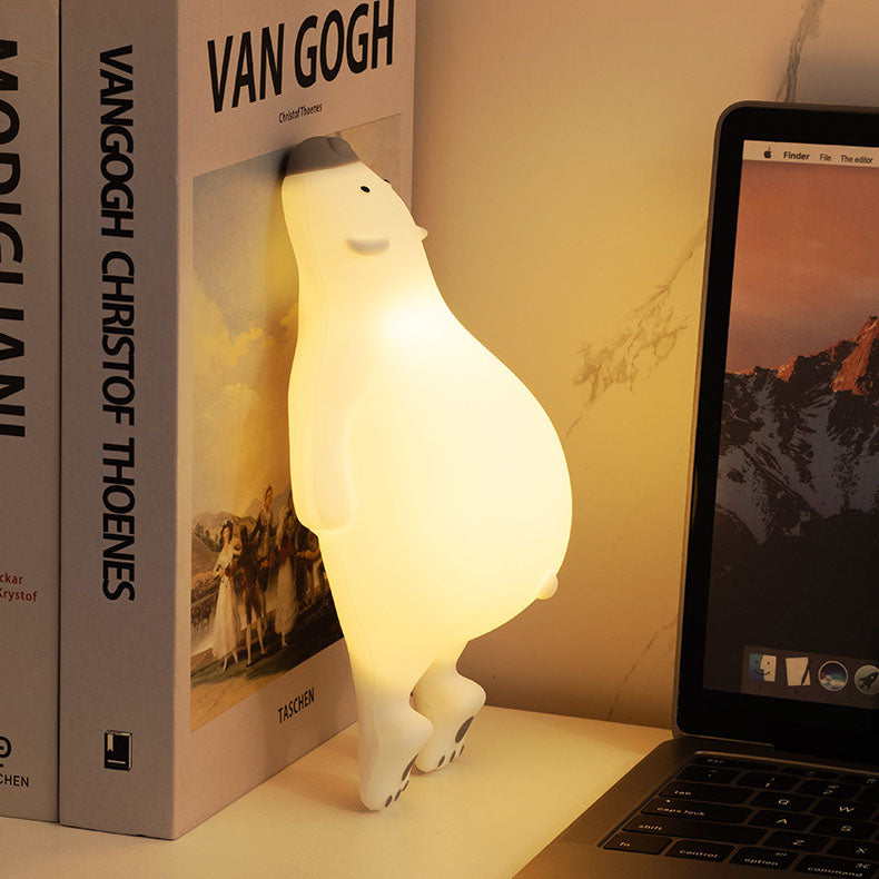 Creative Cartoon Lazy Bear Silicone LED Night Light Table Lamp Cuvalon