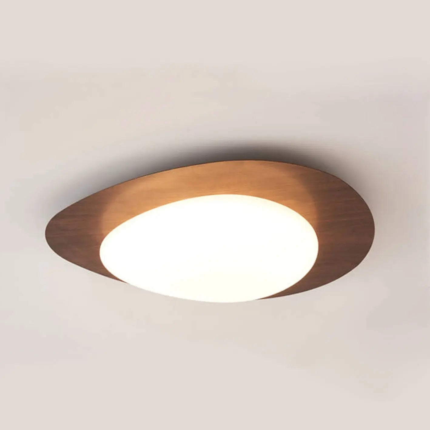 Nordic Iron Wood Grain Pebble LED Flush Mount Ceiling Light Cuvalon