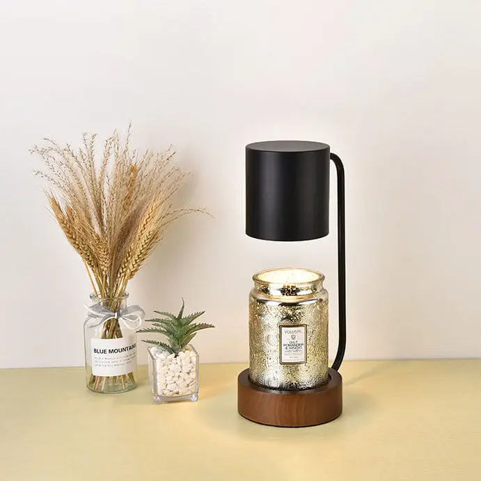 Japanese Minimalist Wood Timing Dimming 1-Light Melting Wax Table Lamp Cuvalon