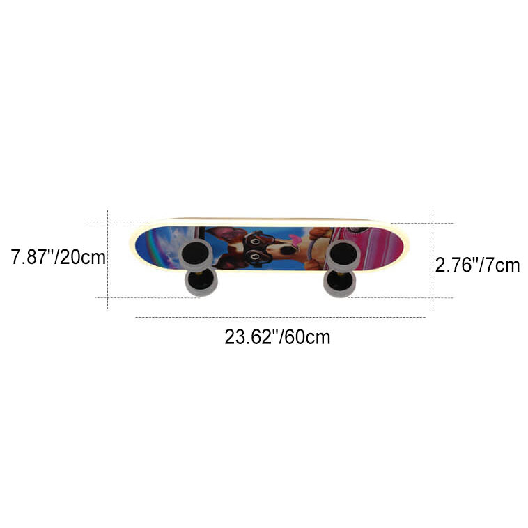 Creative Cartoon Skateboard Acrylic LED Kids Flush Mount Ceiling Light Cuvalon