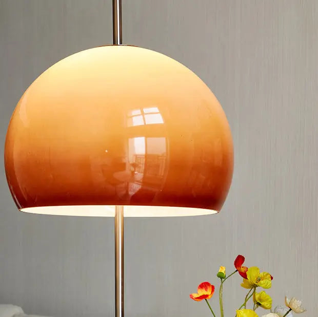 Contemporary Retro Mushroom Hardware Glass 2-Light Standing Floor Lamp For Living Room Cuvalon