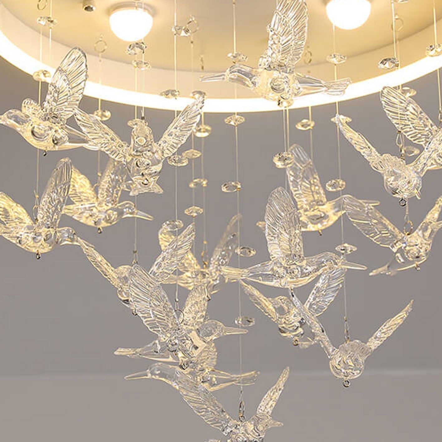 Modern Creative Cartoon Round Bird / Skirt Hanging LED Flush Mount Ceiling Light Cuvalon
