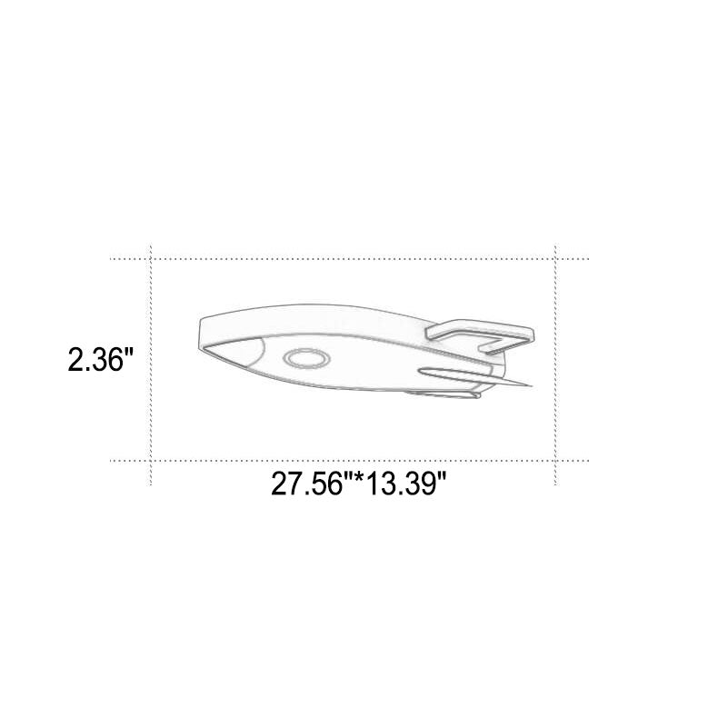 Cartoon Rocket-shaped Aluminum LED Flush Mount Ceiling Light Cuvalon