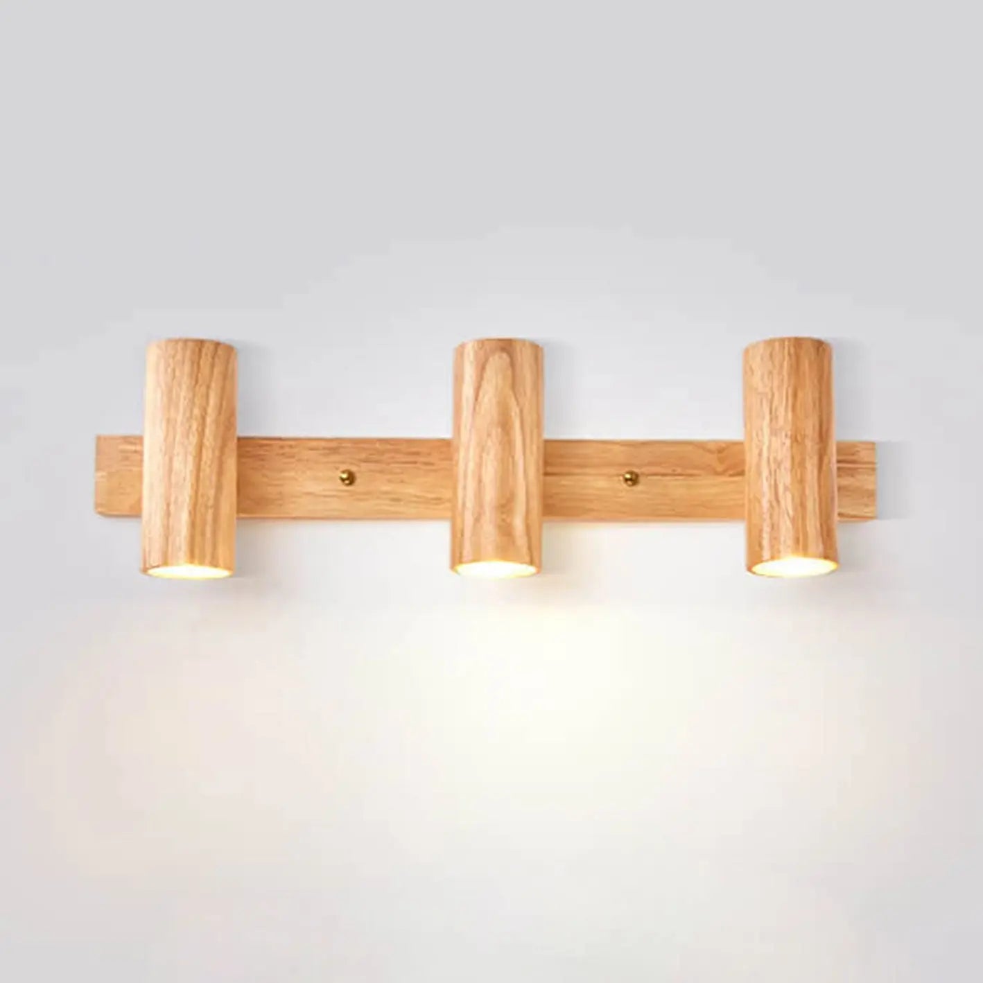 Modern Minimalist Wood Track Spotlight 1/2/3 Light Wall Sconce Lamp Cuvalon