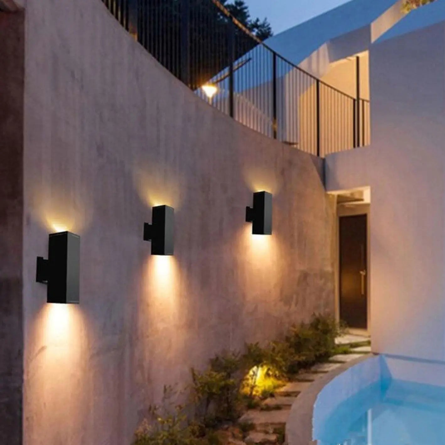 Modern Minimalist Square Column LED Luminous Outdoor Waterproof Wall Sconce Lamp Cuvalon