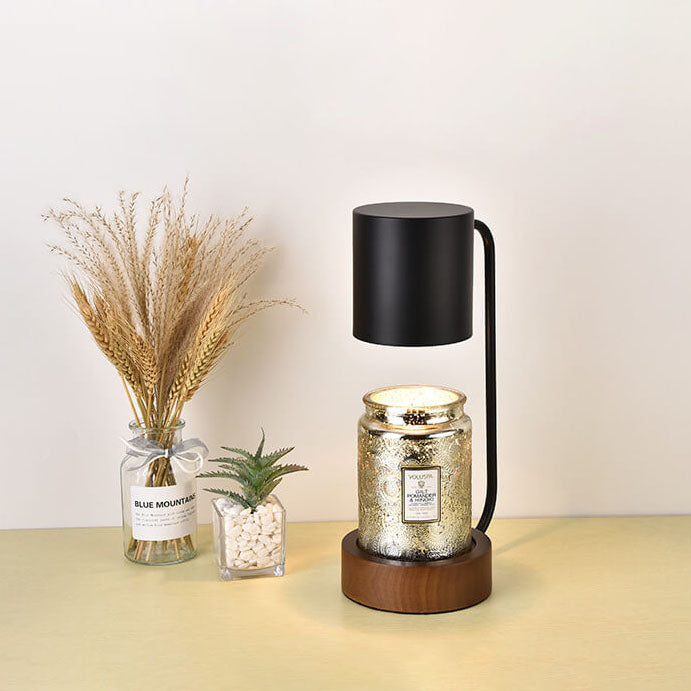 Japanese Minimalist Wood Timing Dimming 1-Light Melting Wax Table Lamp Cuvalon