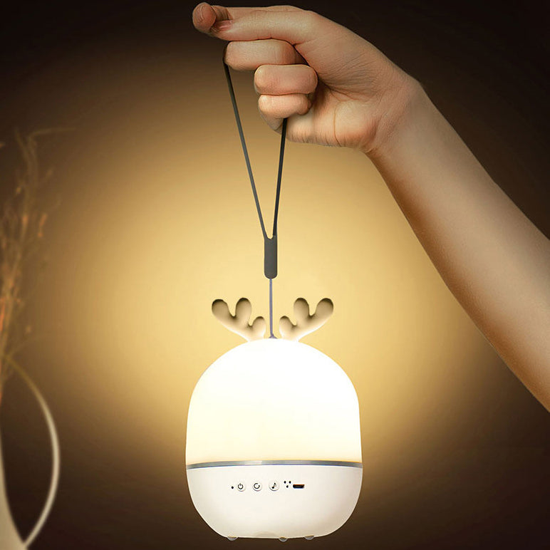 Contemporary Creative Kids Projectable Round Rabbit Deer ABS LED Table Lamp For Bedroom Cuvalon