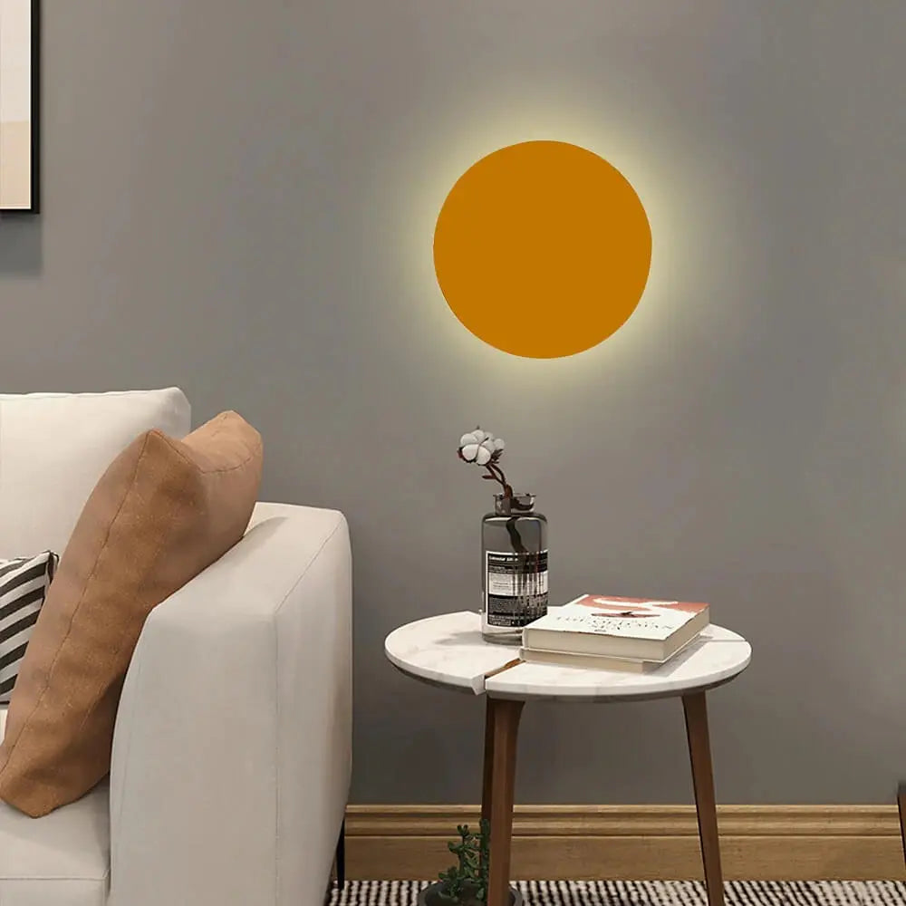 Modern Minimalist Colorful Round Iron LED Wall Sconce Lamp Cuvalon