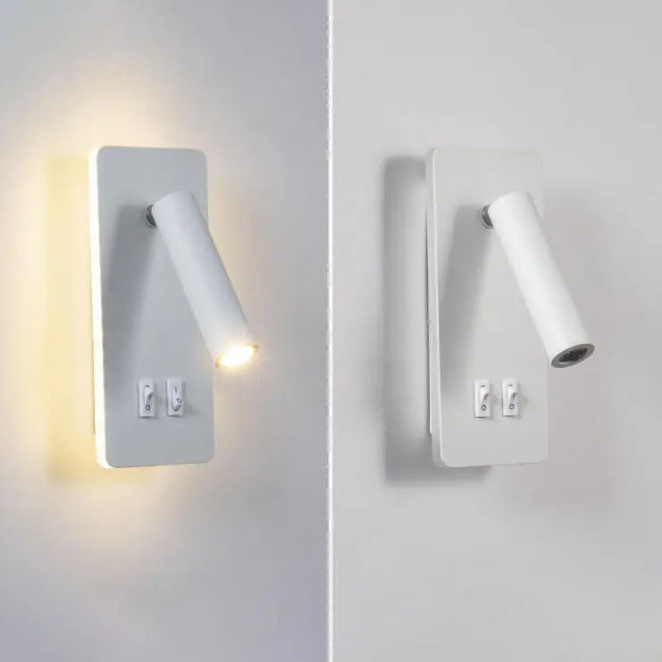 Nordic Minimalist Square Spotlight Rotatable LED Reading Wall Sconce Lamp Cuvalon