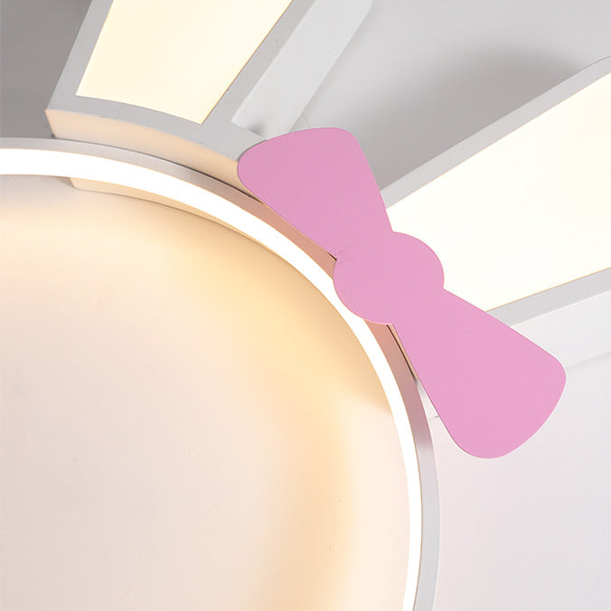 Contemporary Creative Kids Rabbit Iron Acrylic LED Flush Mount Ceiling Light For Bedroom Cuvalon