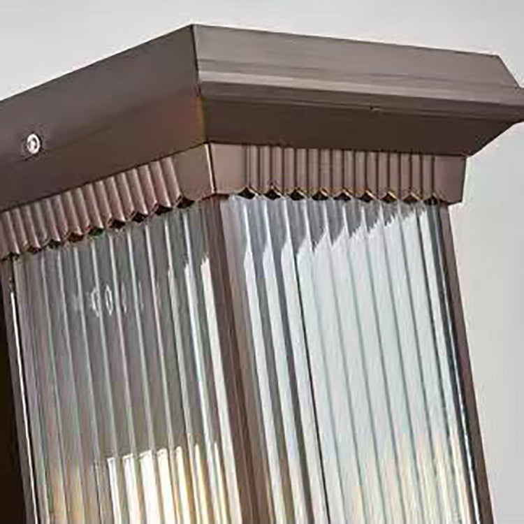 Modern Minimalist Waterproof Rectangle Aluminum Glass 1/2 Light Outdoor Wall Sconce Lamp For Garden Cuvalon