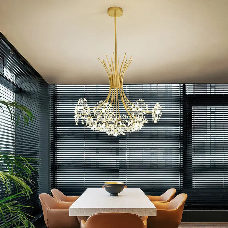 Crystal 13-19 Light Dandelion Shade Chandeliers Cuvalon