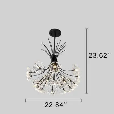 Crystal 13-19 Light Dandelion Shade Chandeliers Cuvalon