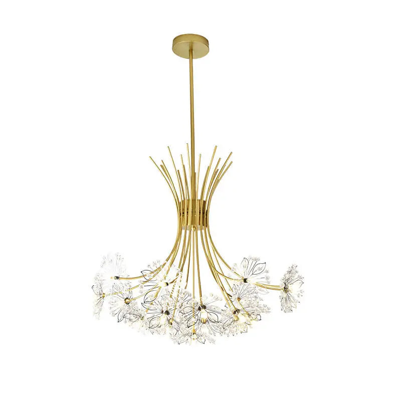 Crystal 13-19 Light Dandelion Shade Chandeliers Cuvalon