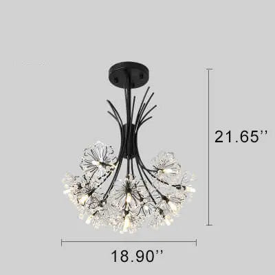 Crystal 13-19 Light Dandelion Shade Chandeliers Cuvalon