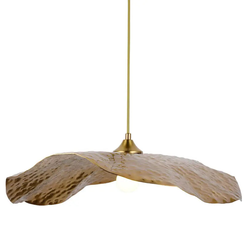 Modern Golden Bronze Color Lotus Leaf Shape 1-Light Pendant Light Cuvalon