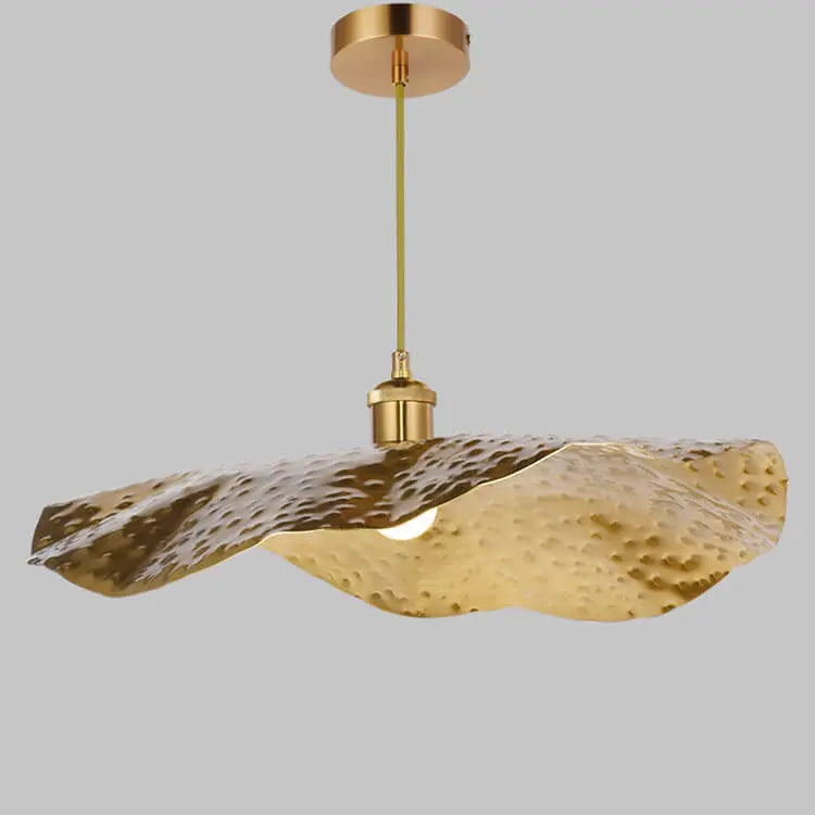 Modern Golden Bronze Color Lotus Leaf Shape 1-Light Pendant Light Cuvalon