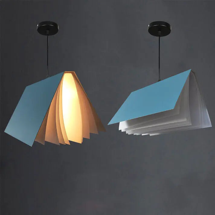 Flying Book 1-Light Metal PVC Book Shade Pendant Light Cuvalon