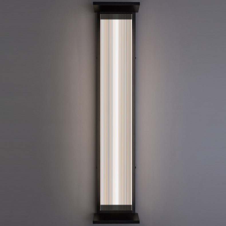 Modern Minimalist Waterproof Rectangular Stainless Steel Acrylic LED Wall Sconce Lamp For Outdoor Patio Cuvalon