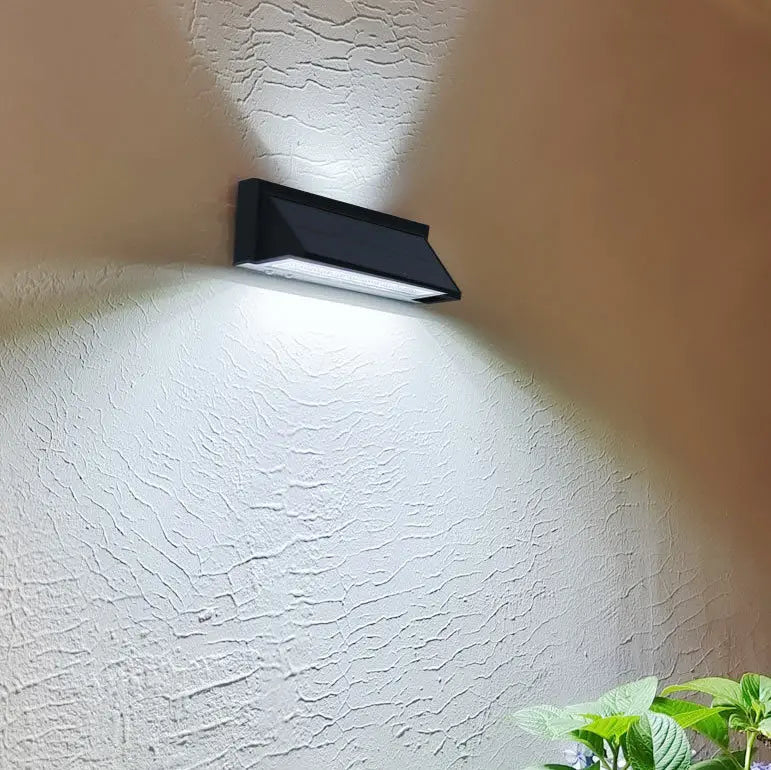 Outdoor Solar Waterproof Rectangular Slant LED Patio Wall Sconce Lamp Cuvalon