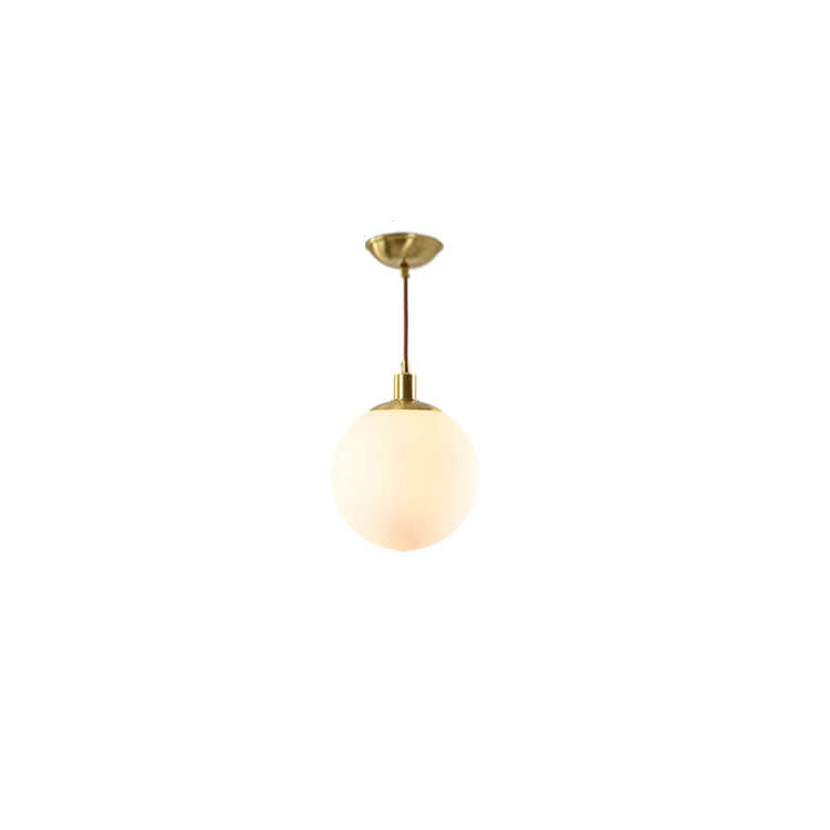 Nordic Minimalist White Orb 1-Light Pendant Light Cuvalon