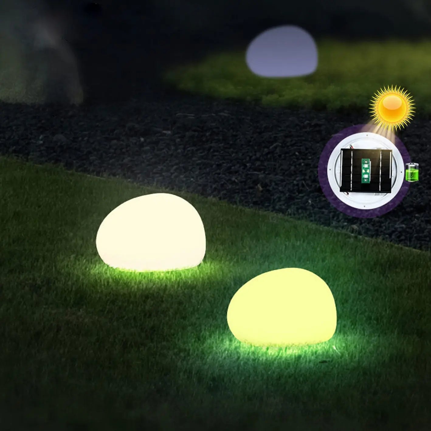 Solar Waterproof PE Spherical LED Outdoor Decorative Lawn Light Cuvalon