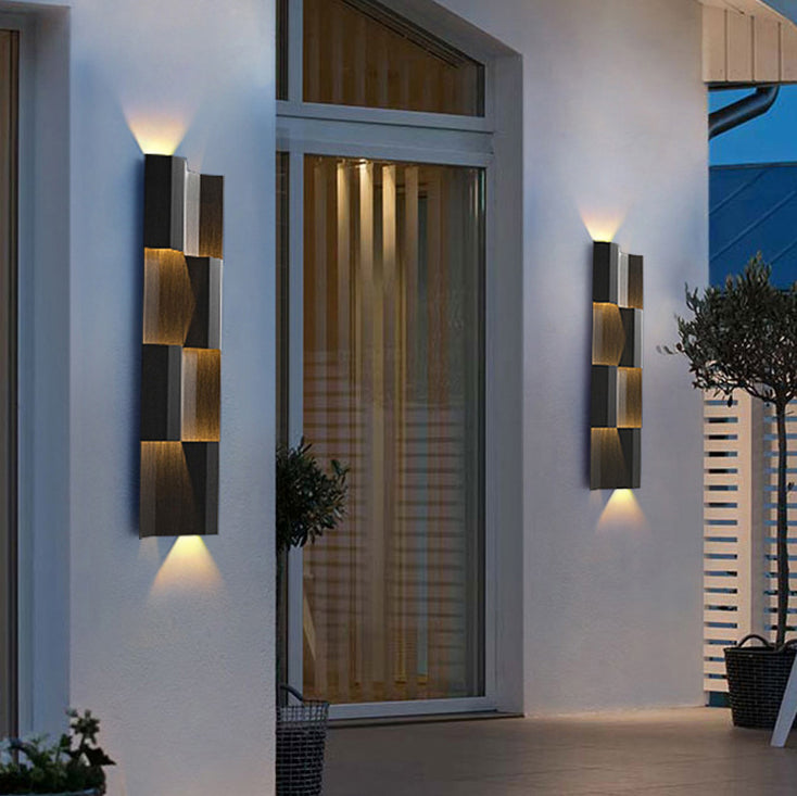 Contemporary Retro Waterproof Stainless Steel Rectangular LED Wall Sconce Lamp For Outdoor Patio Cuvalon