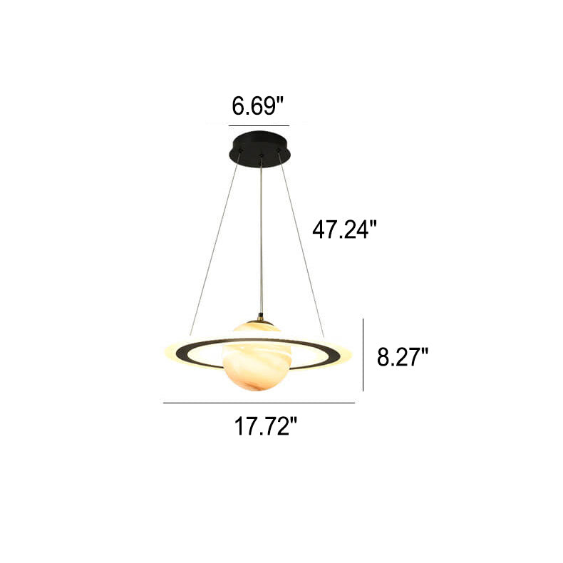 Modern Creative Space Planet Circle Kids LED Chandelier Cuvalon