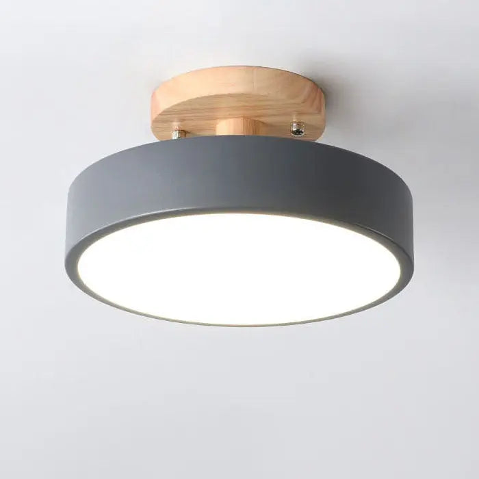Nordic Log Round LED Semi-Flush Mount Ceiling Light Cuvalon