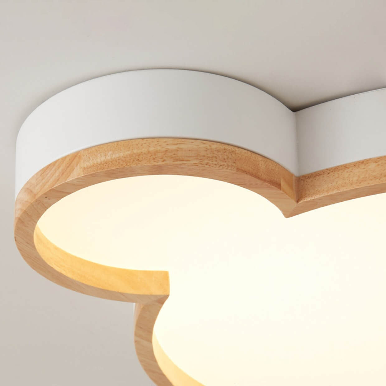 Nordic Wood Bear Shape LED Kids Flush Mount Ceiling Light Cuvalon