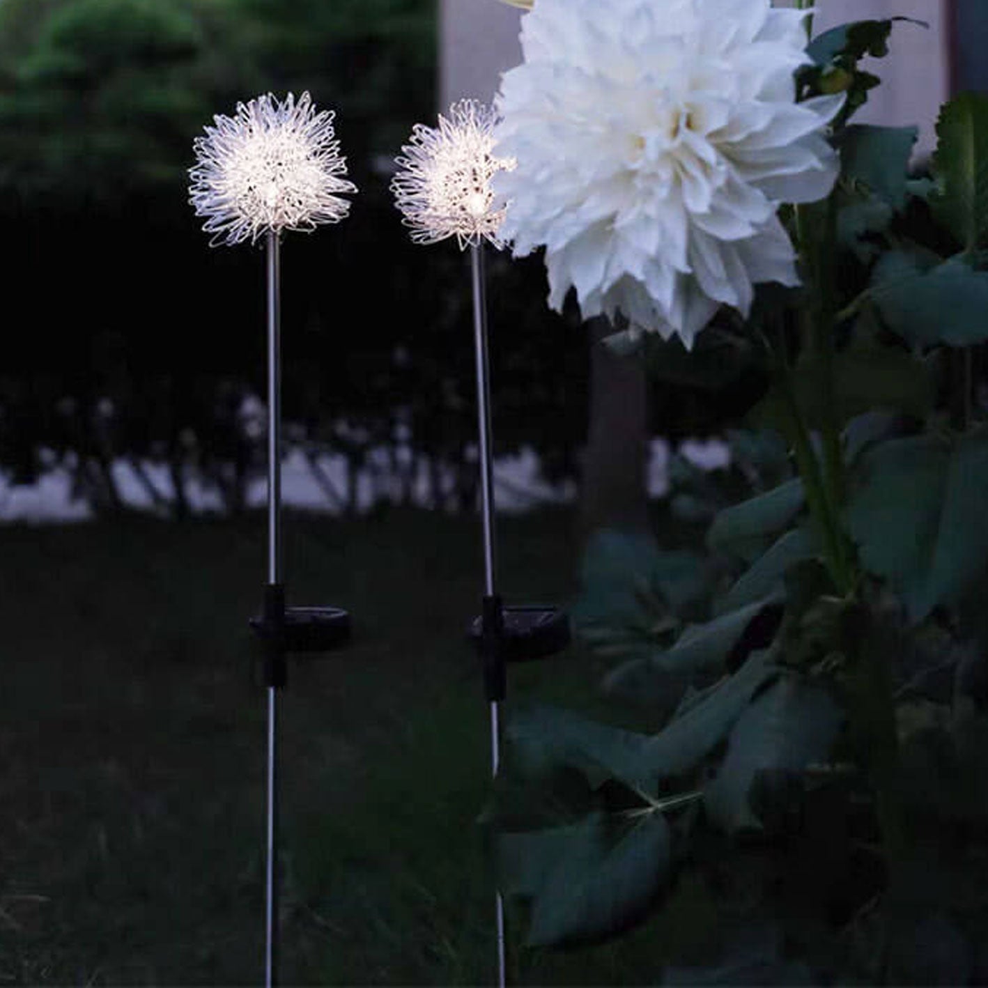 Solar Dandelion Aluminum Wire Globe Light LED Outdoor Waterproof Luminous Garden Insert Ground Landscape Light Cuvalon