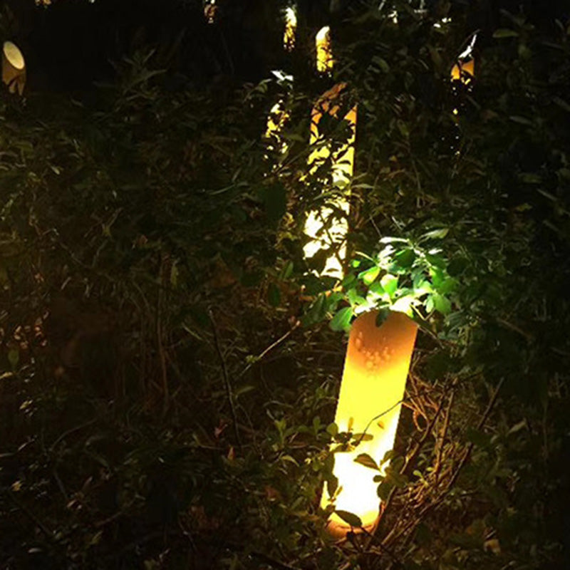 Contemporary Creative Waterproof Solar Resin Bamboo LED Landscape Lighting Outdoor Light For Garden Cuvalon