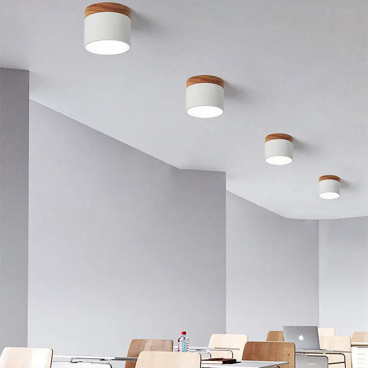 Scandinavian Macaroon Solid Color Log LED Flush Mount Ceiling Light Cuvalon