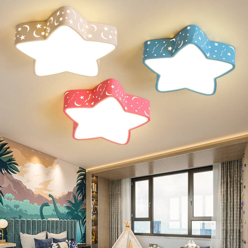 Cartoon Creative Star Shape LED Flush Mount Ceiling Light Cuvalon