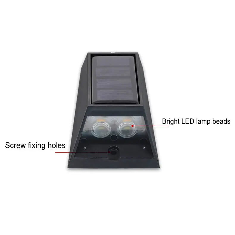 Solar Simple Trapezoid Outdoor RGB Patio LED Wall Sconce Lamp Cuvalon
