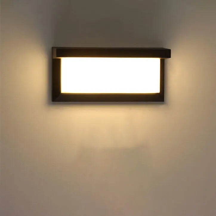 Modern Rectangular LED Sensor Outdoor Waterproof Wall Sconce Lamp Cuvalon