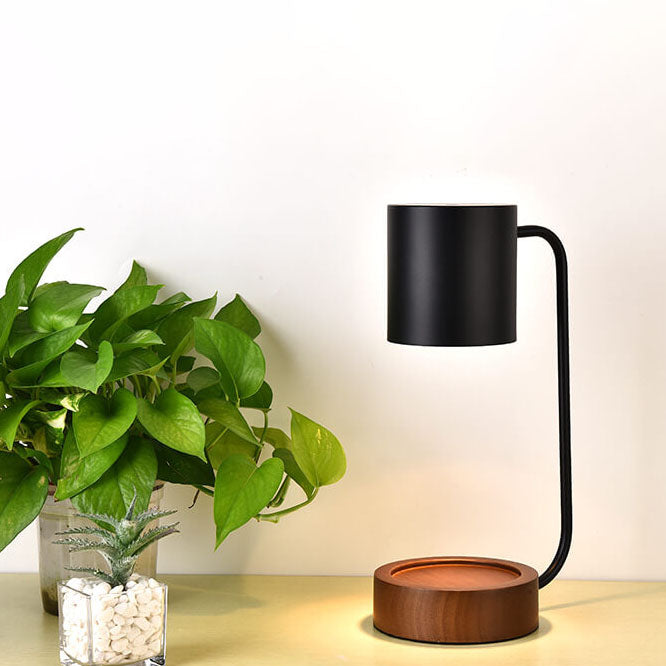Japanese Minimalist Wood Timing Dimming 1-Light Melting Wax Table Lamp Cuvalon