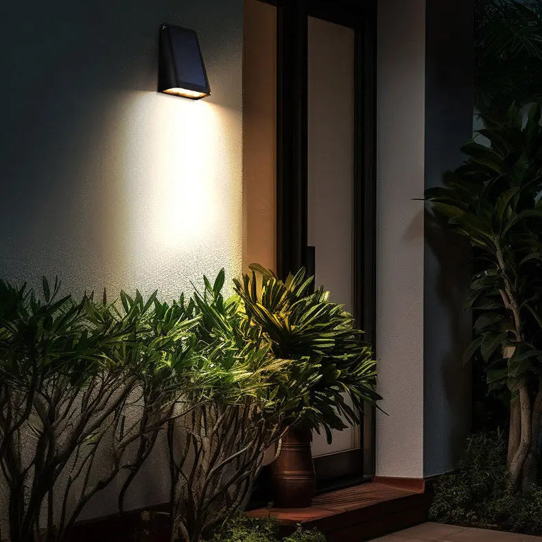 Modern Minimalist Solar Rectangular Trapezoidal ABS PC LED Wall Sconce Lamp For Garden Cuvalon