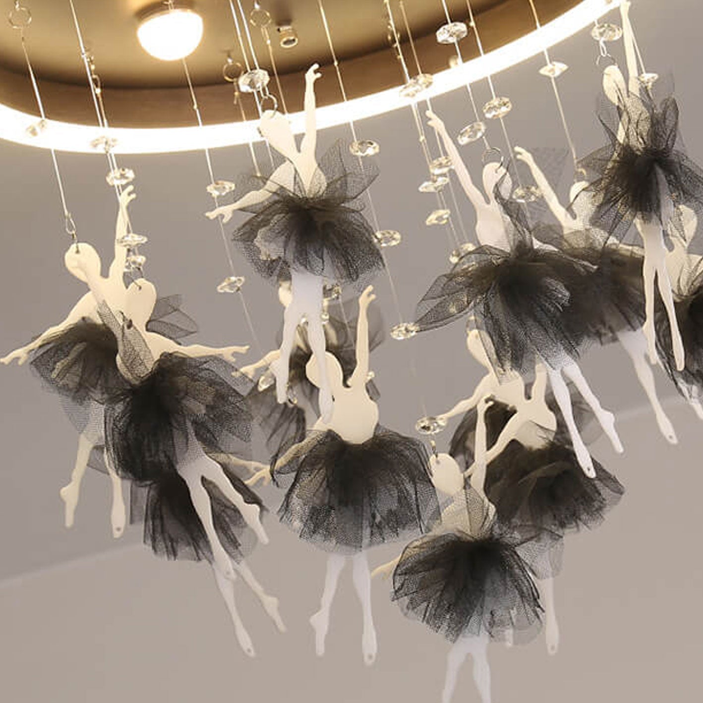 Modern Creative Cartoon Round Bird / Skirt Hanging LED Flush Mount Ceiling Light Cuvalon